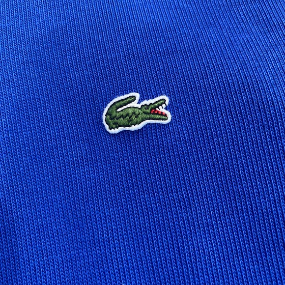 Lacoste Men’s Blue Quarter Zip Pullover Sweatshirt- size medium - Picture 5 of 6